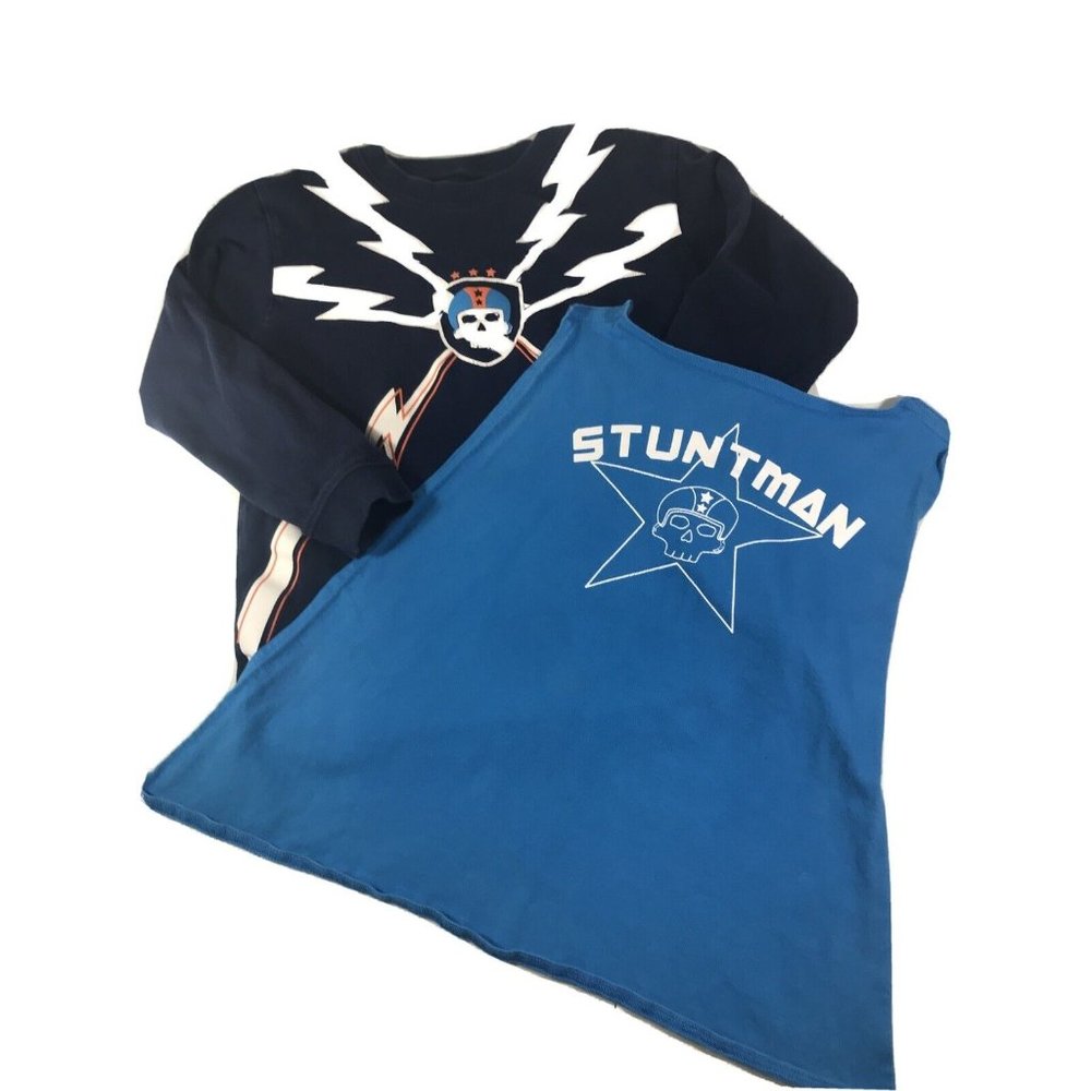 Okie Dokie Stuntman Long Sleeve Tee With Removable Cape Boys T SHIRT Size 7